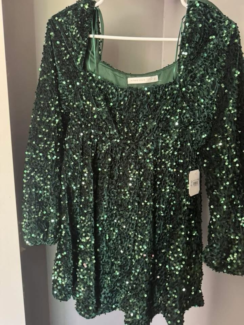 Altar'd State Emerald Green Sequin Dress